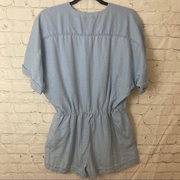 Caara chambray surplice romper - Picture 2 of 5